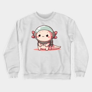 kawaii axolotl astronaut Crewneck Sweatshirt